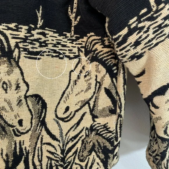 Vintage tan and black horses jacket - Picture 7 of 7